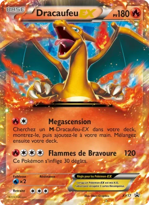 Carte Pokémon Dracaufeu EX XY17, extension Promo XY