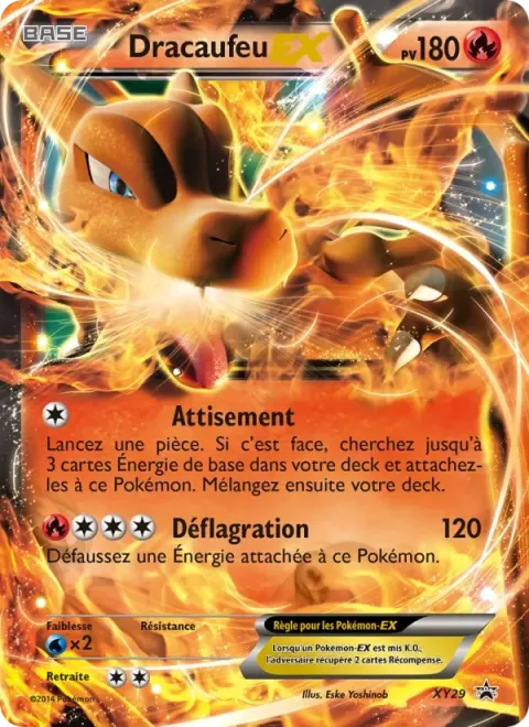 Carte Pokémon Dracaufeu EX XY29, extension Promo XY
