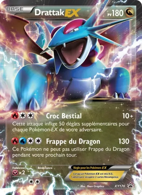 Carte Pokémon Drattak-EX XY170, extension Promo XY