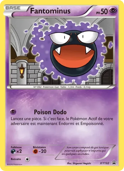 Carte Pokémon Fantominus XY132, extension Promo XY