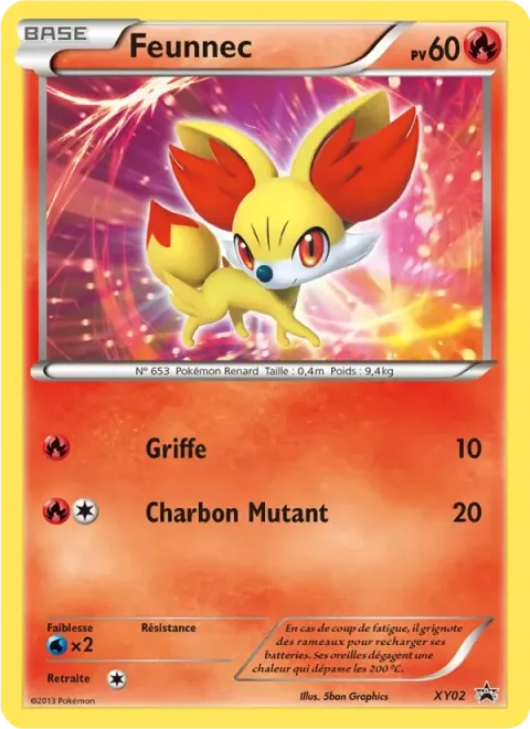 Carte Pokémon Feunnec XY02, extension Promo XY