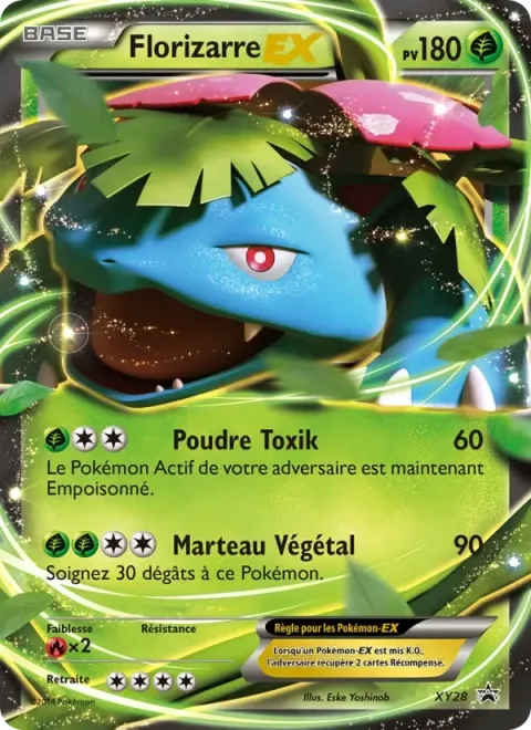 Carte Pokémon Florizarre EX XY28, extension Promo XY