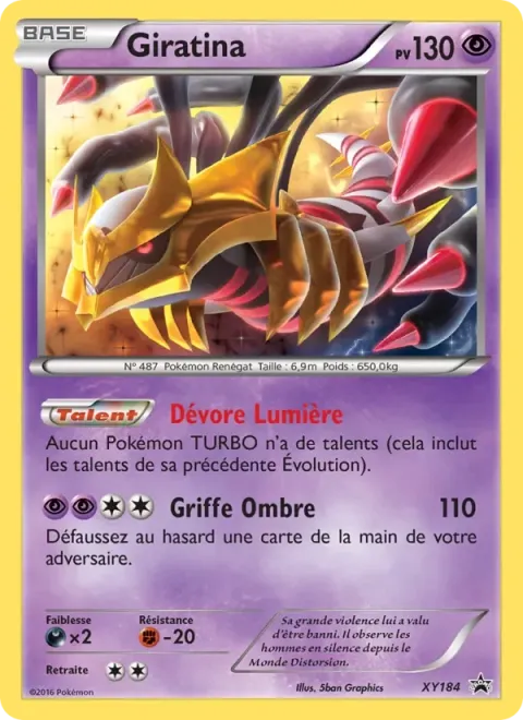 Carte Pokémon Giratina XY184, extension Promo XY