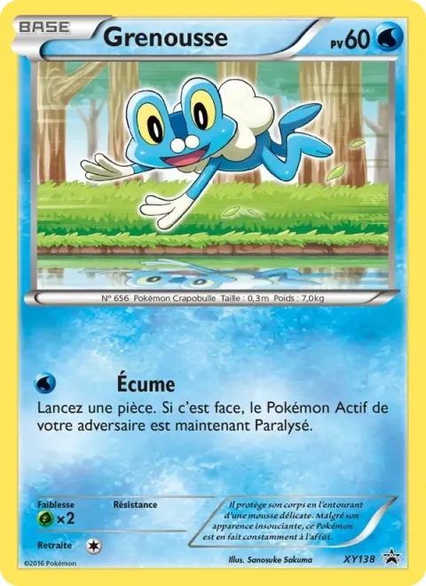 Carte Pokémon Grenousse XY138, extension Promo XY