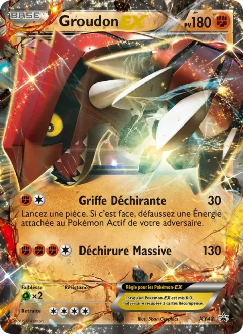 Carte Pokémon Groudon EX XY42, extension Promo XY
