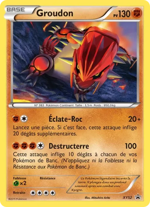 Carte Pokémon Groudon XY52, extension Promo XY