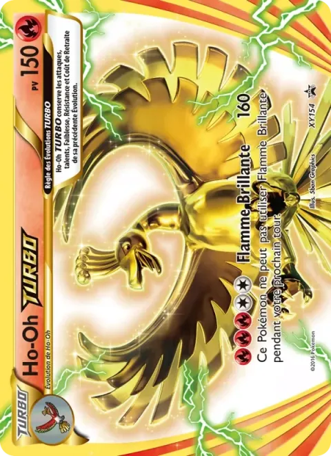 Carte Pokémon Ho-Oh TURBO XY154, extension Promo XY
