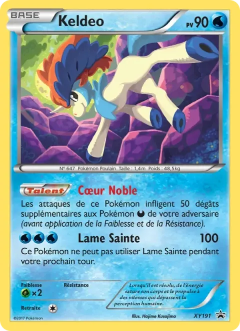 Carte Pokémon Keldeo XY191, extension Promo XY