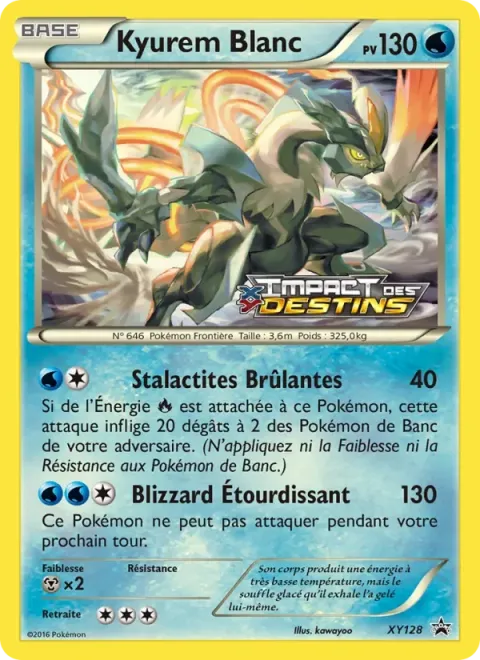 Carte Pokémon Kyurem Blanc XY128, extension Promo XY