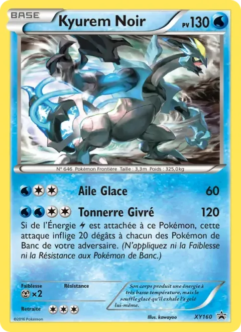 Carte Pokémon Kyurem Noir XY160, extension Promo XY