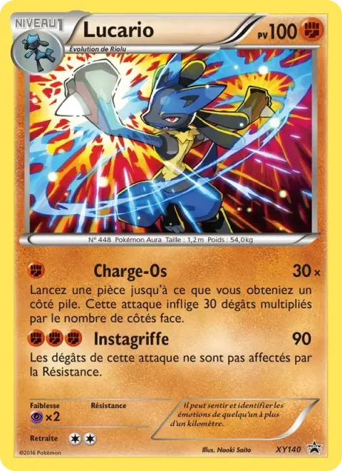 Carte Pokémon Lucario XY140, extension Promo XY