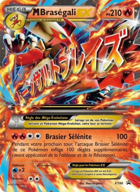 Carte Pokémon M Braségali EX XY86, extension Promo XY