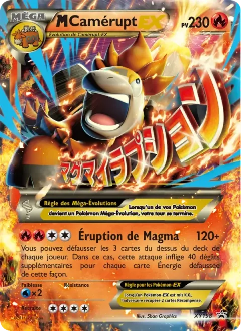 Carte Pokémon M-Camérupt-EX XY198, extension Promo XY