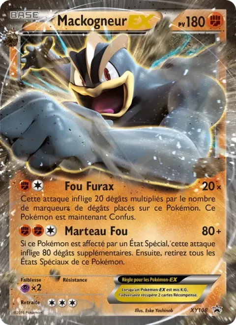 Carte Pokémon Mackogneur EX XY108, extension Promo XY