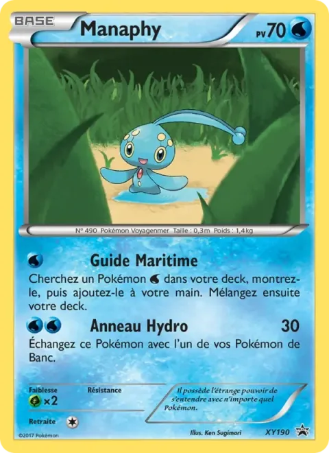 Carte Pokémon Manaphy XY190, extension Promo XY