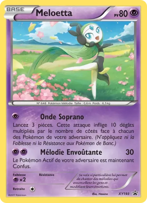 Carte Pokémon Meloetta XY193, extension Promo XY