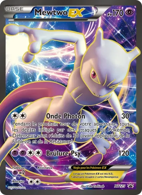 Carte Pokémon Mewtwo-EX XY125, extension Promo XY