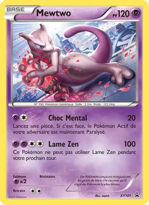 Carte Pokémon Mewtwo XY101, extension Promo XY