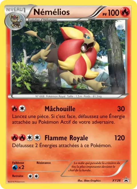 Carte Pokémon Némélios XY26, extension Promo XY