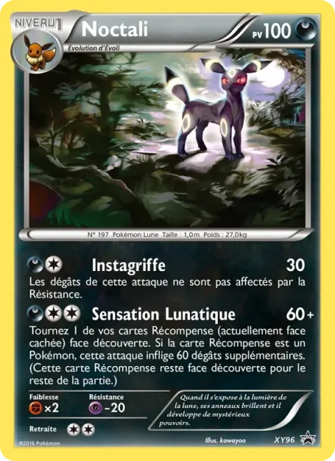 Carte Pokémon Noctali XY96, extension Promo XY