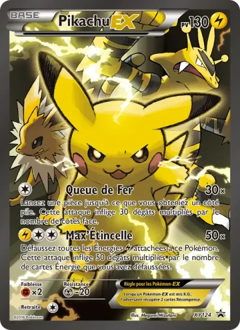 Carte Pokémon Pikachu EX XY124, extension Promo XY