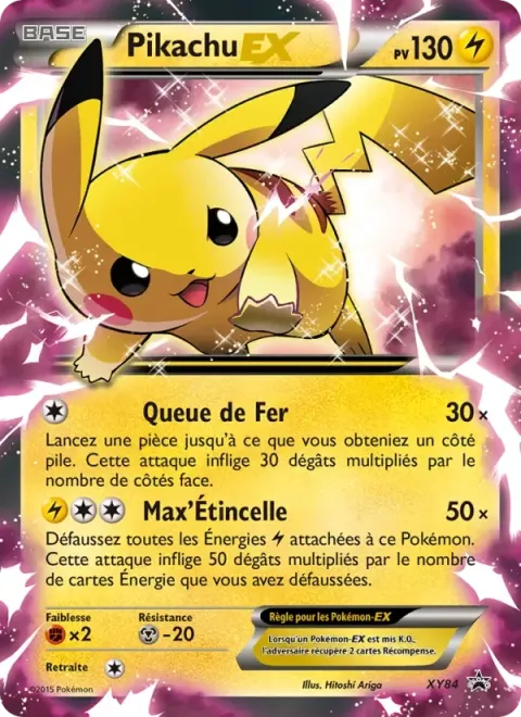 Carte Pokémon Pikachu EX XY84, extension Promo XY