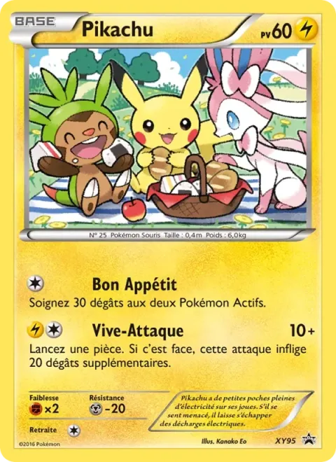 Carte Pokémon Pikachu XY95, extension Promo XY