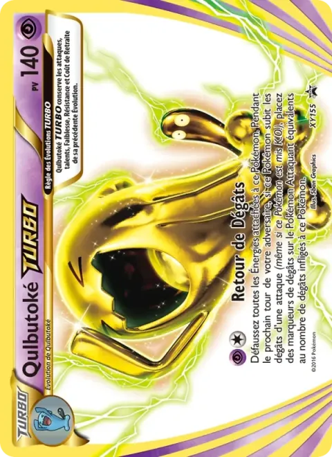 Carte Pokémon Qulbutoké TURBO XY155, extension Promo XY