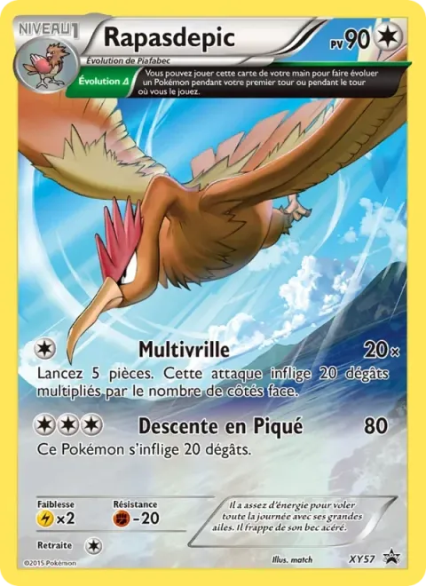 Carte Pokémon Rapasdepic XY57, extension Promo XY