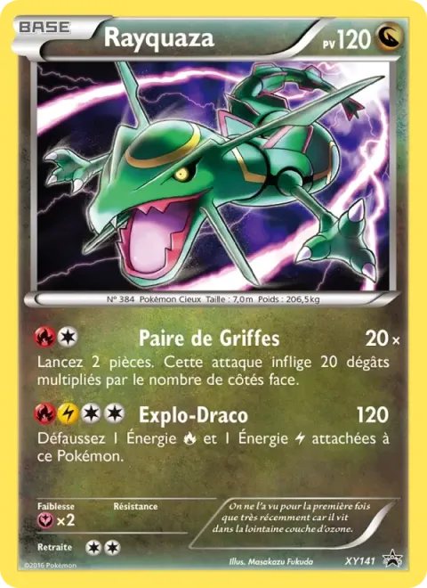 Carte Pokémon Rayquaza XY141, extension Promo XY