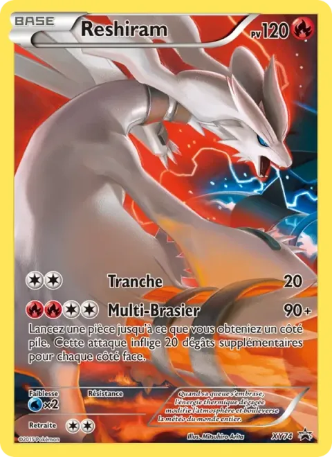 Carte Pokémon Reshiram XY74, extension Promo XY
