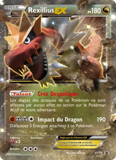 Carte Pokémon Rexillius EX XY70, extension Promo XY