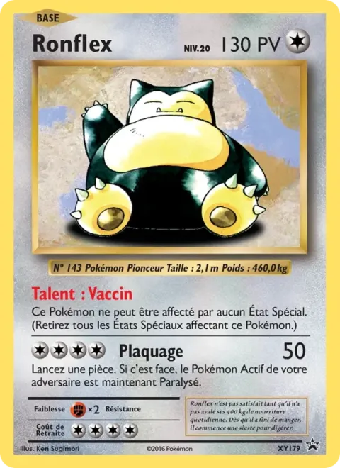 Carte Pokémon Ronflex XY179, extension Promo XY