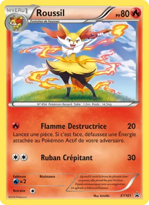 Carte Pokémon Roussil XY161, extension Promo XY