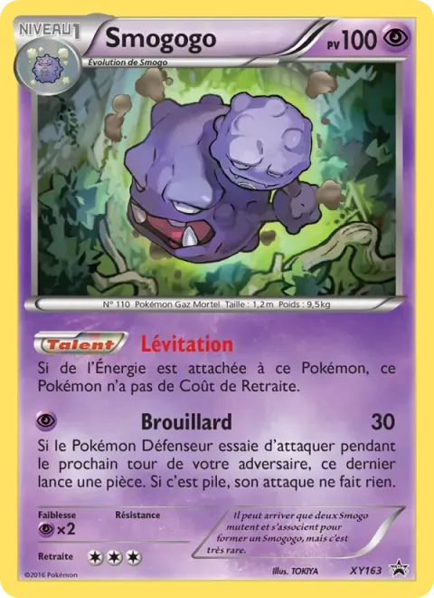 Carte Pokémon Smogogo XY163, extension Promo XY