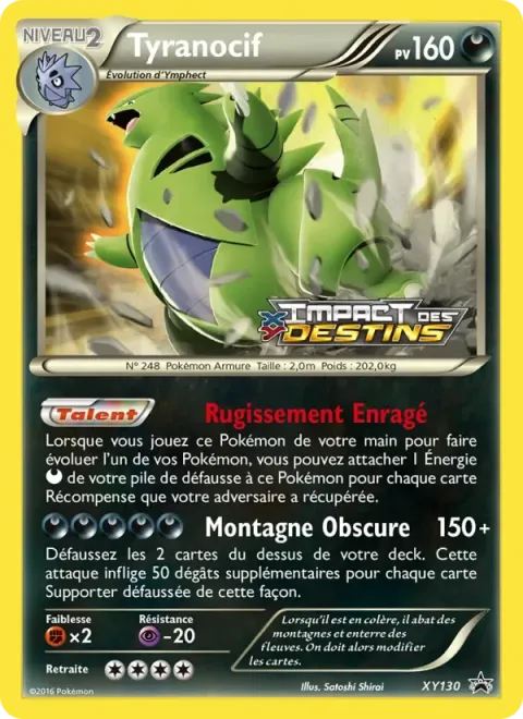 Carte Pokémon Tyranocif XY130, extension Promo XY