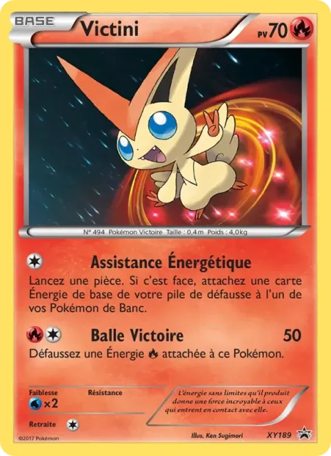 Carte Pokémon Victini XY189, extension Promo XY
