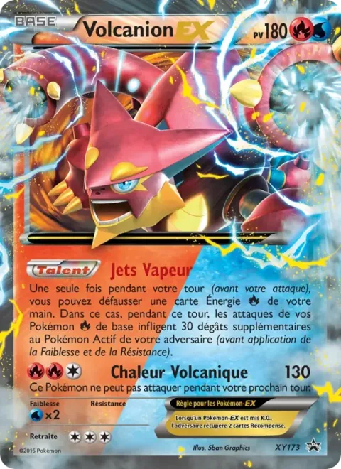 Carte Pokémon Volcanion-EX XY173, extension Promo XY