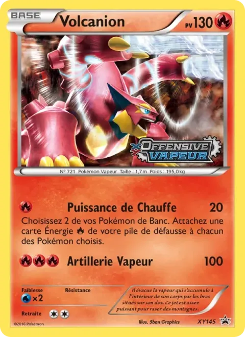 Carte Pokémon Volcanion XY145, extension Promo XY