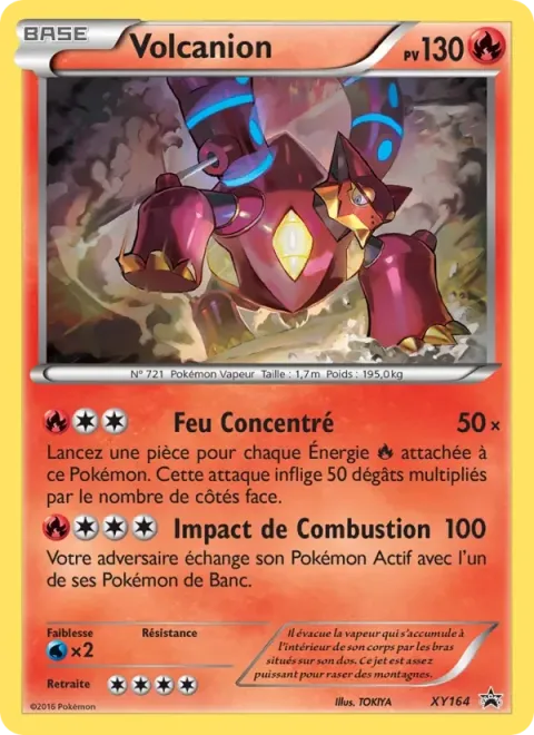 Carte Pokémon Volcanion XY164, extension Promo XY