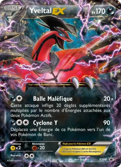 Carte Pokémon Yveltal EX XY08, extension Promo XY