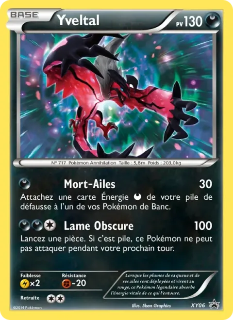 Carte Pokémon Yveltal XY06, extension Promo XY