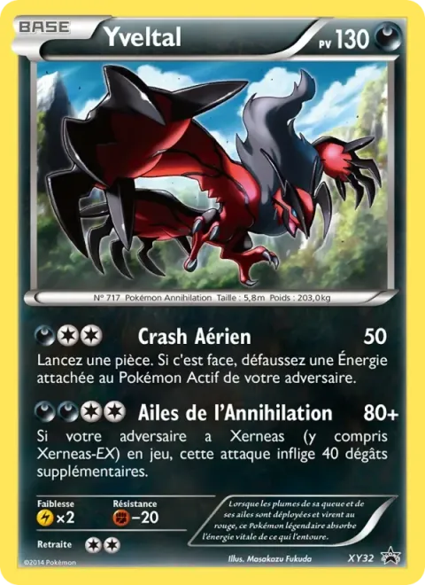 Carte Pokémon Yveltal XY32, extension Promo XY