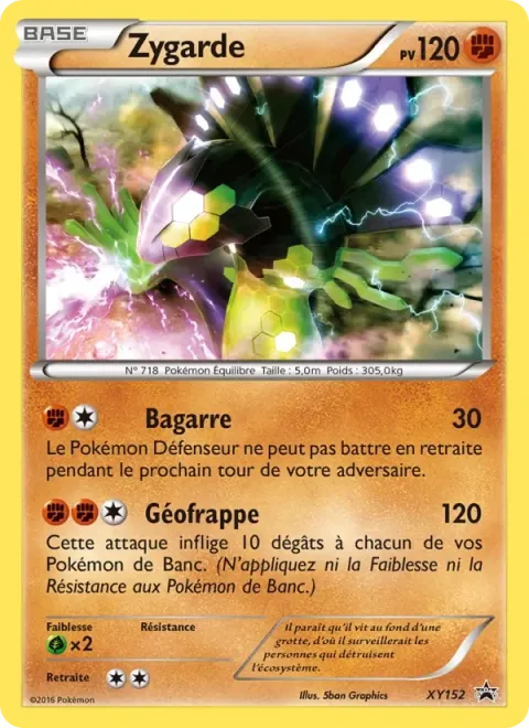 Carte Pokémon Zygarde XY152, extension Promo XY
