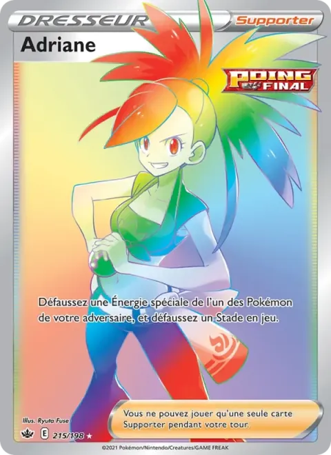 Carte Pokémon Adriane 215/198, extension Règne de Glace