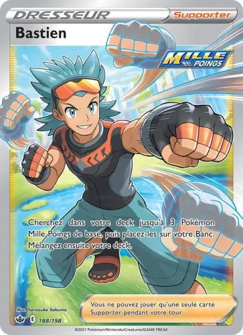 Carte Pokémon Bastien 188/198, extension Règne de Glace