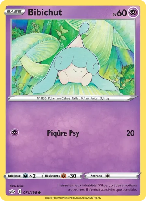 Carte Pokémon Bibichut 071/198, extension Règne de Glace