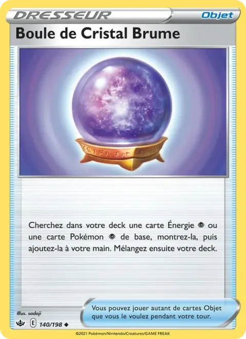 Carte Pokémon Boule de Cristal Brume 140/198, extension Règne de Glace