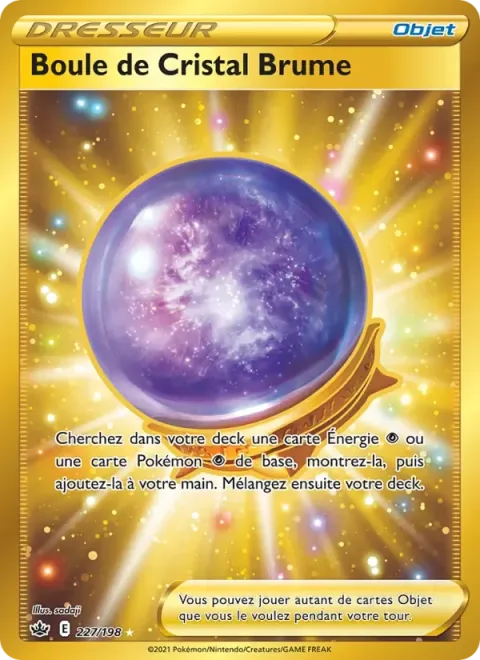 Carte Pokémon Boule de Cristal Brume 227/198, extension Règne de Glace