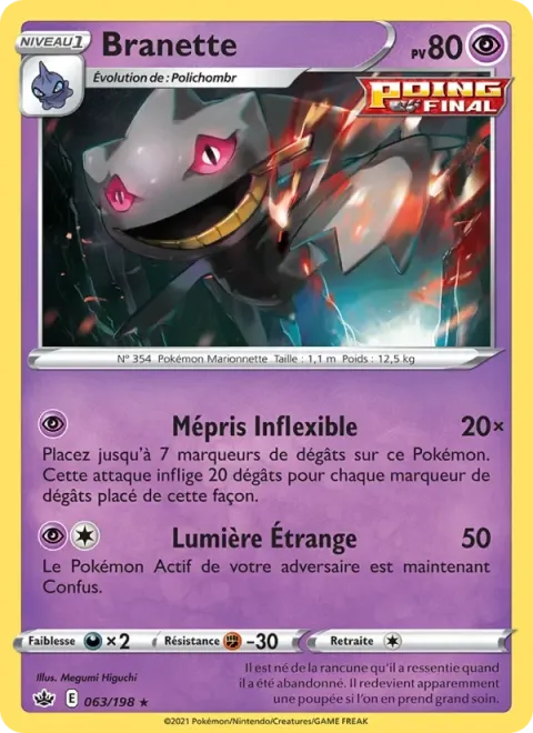 Carte Pokémon Branette 063/198, extension Règne de Glace
